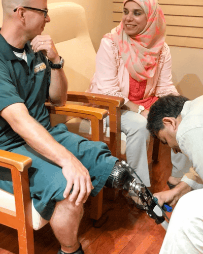 Braceman P&O specialist with patient